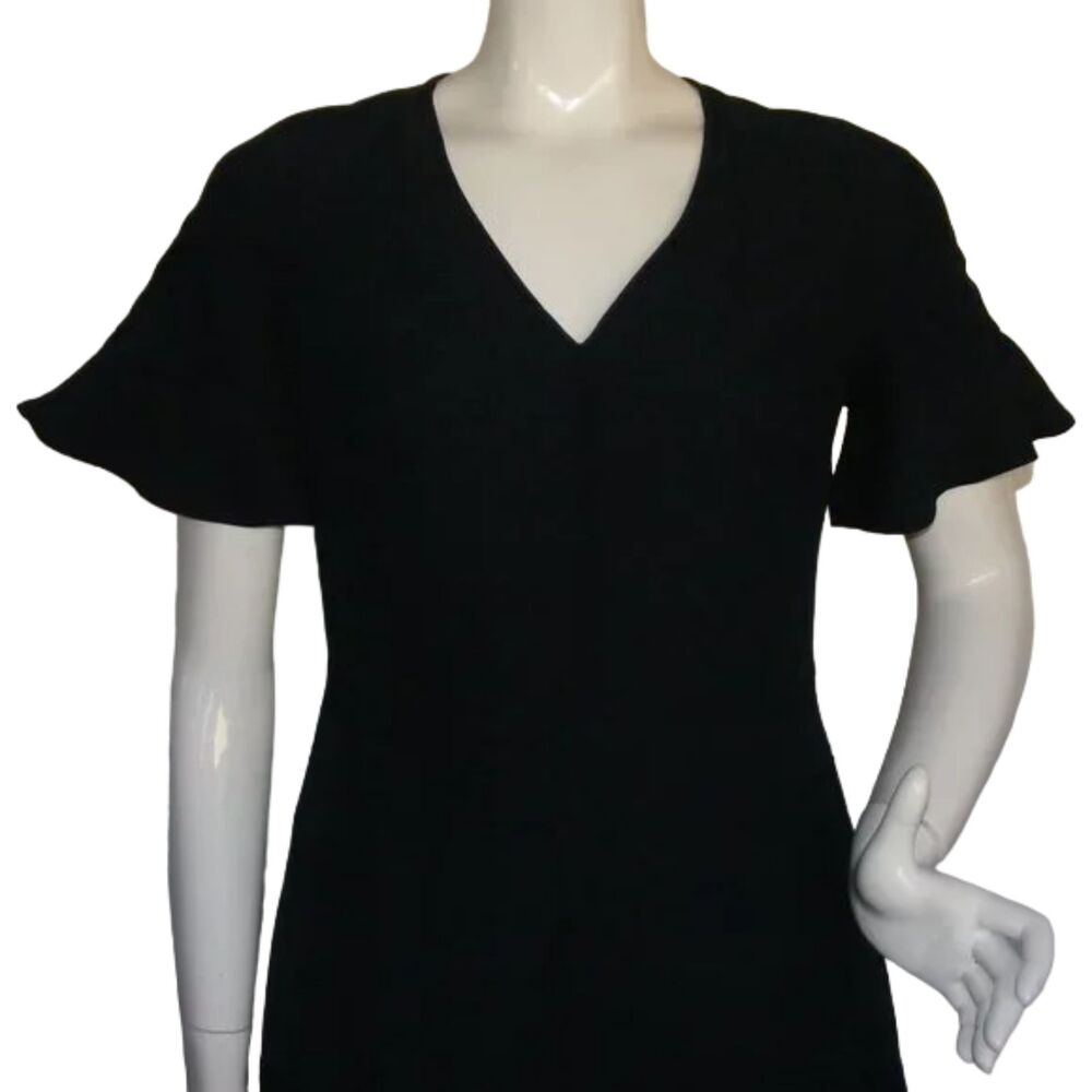 BANANA REPUBLIC Dress, 4, Navy Blue, Above knee, Fluttery Short sleeve, V-neck - Picture 4 of 13